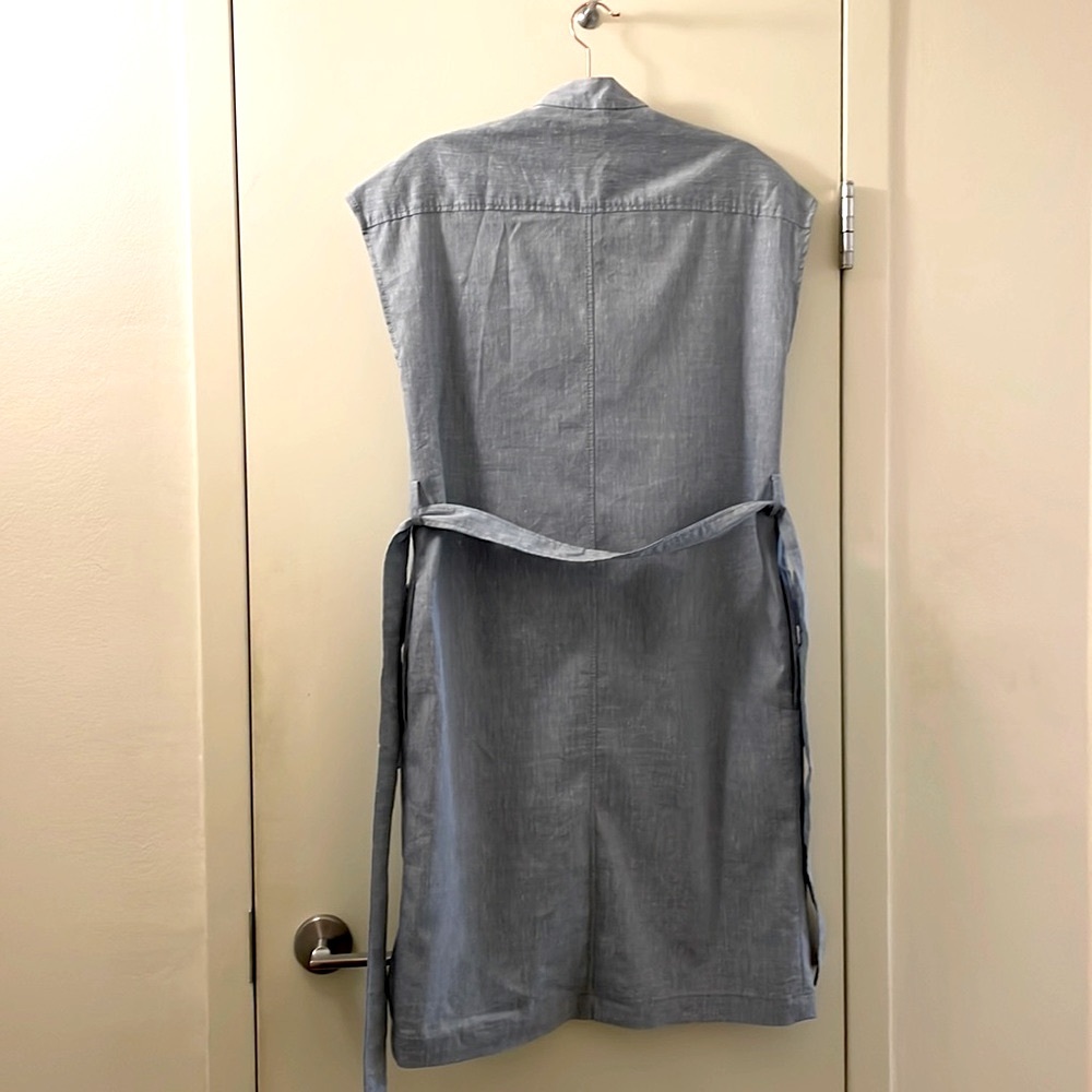Shirtdress in mid-blue. Great for layering too. - Picture 3 of 6